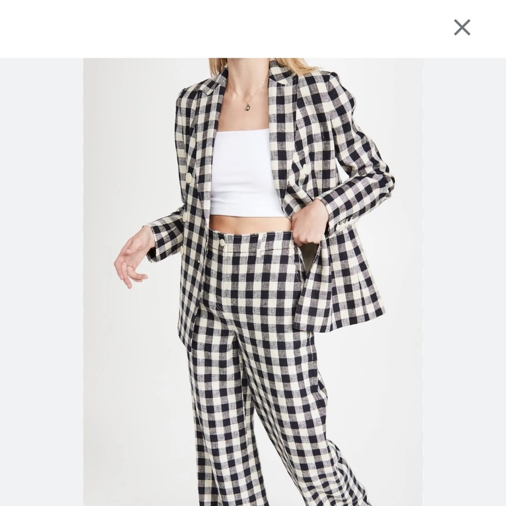 Tory Burch Linen Gingham Blazer